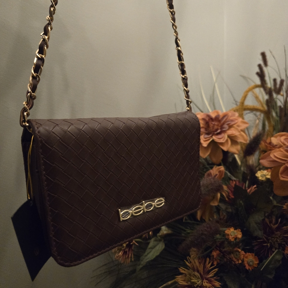 ✨️Bebe Dark Brown Woven Crossbody Bag